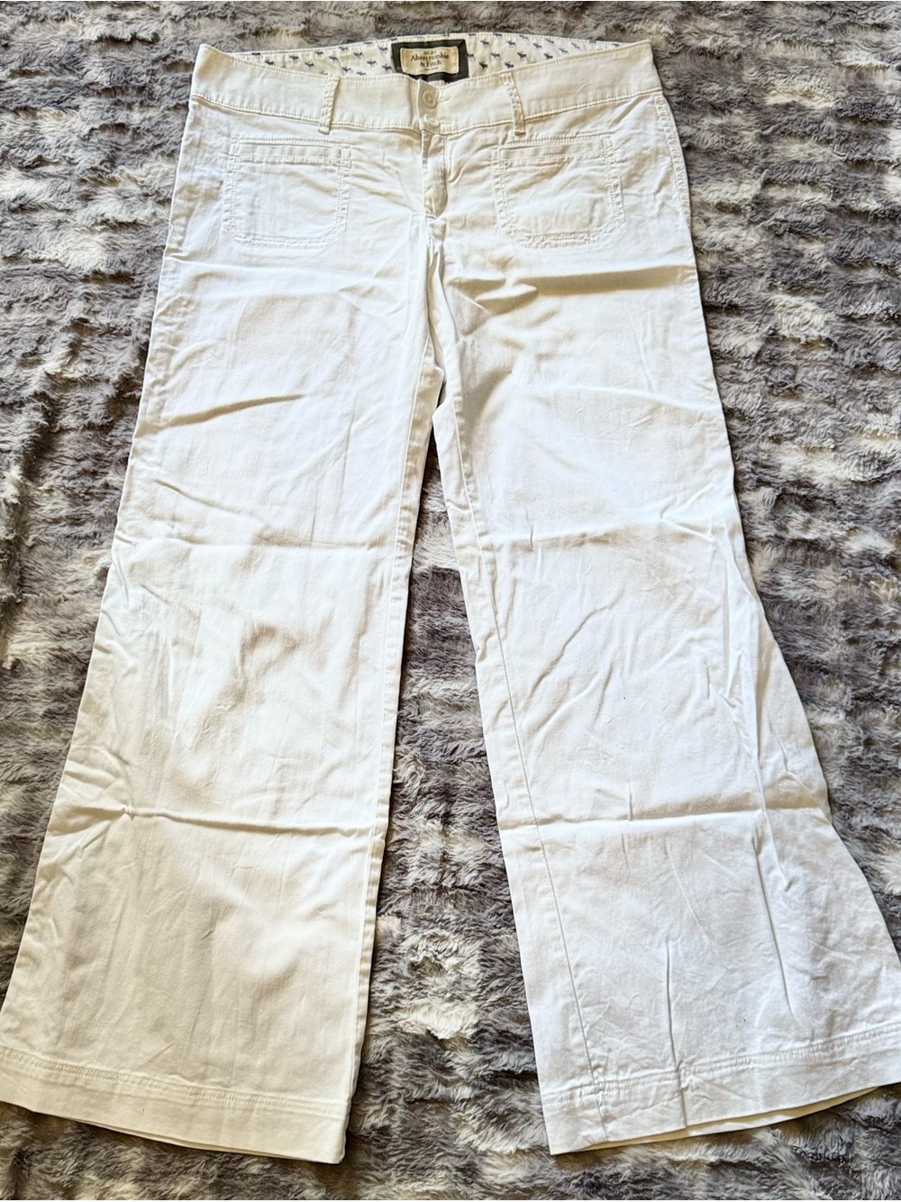 Abercrombie & Fitch White Wide-Leg Women's Jeans